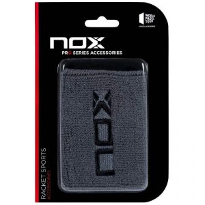 Munequeras Nox Gris Logo Negro 2 Unidades | Nox